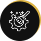 Icon depicting a gear with a wrench and a checkmark.
