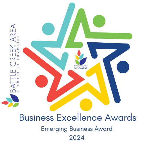 Colorful star logo for National Business Excellence Awards 2023-24.